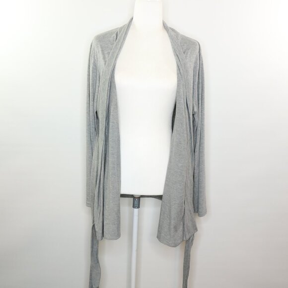 AceVog Wrap Top Cardigan Kimono Long Sleeve Heather Gray - Picture 7 of 9